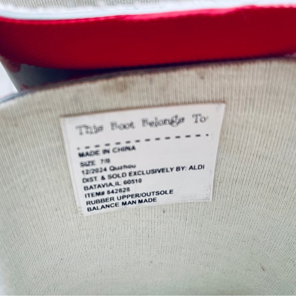 Size 7/8 Lily&Dan Girl’s Rain Boots - Strawberry - Picture 6 of 7